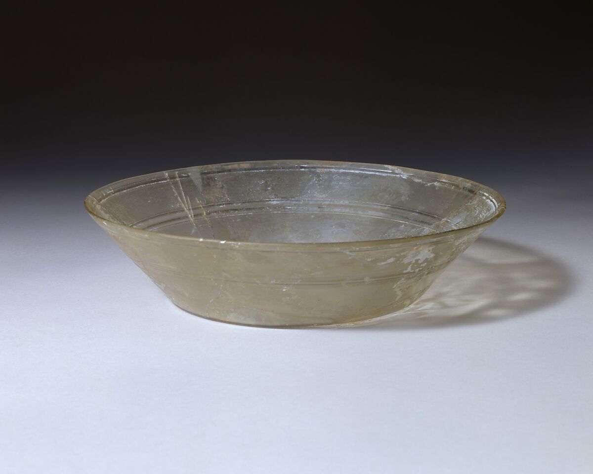 Glass dish with gilding, Glass, Greek 