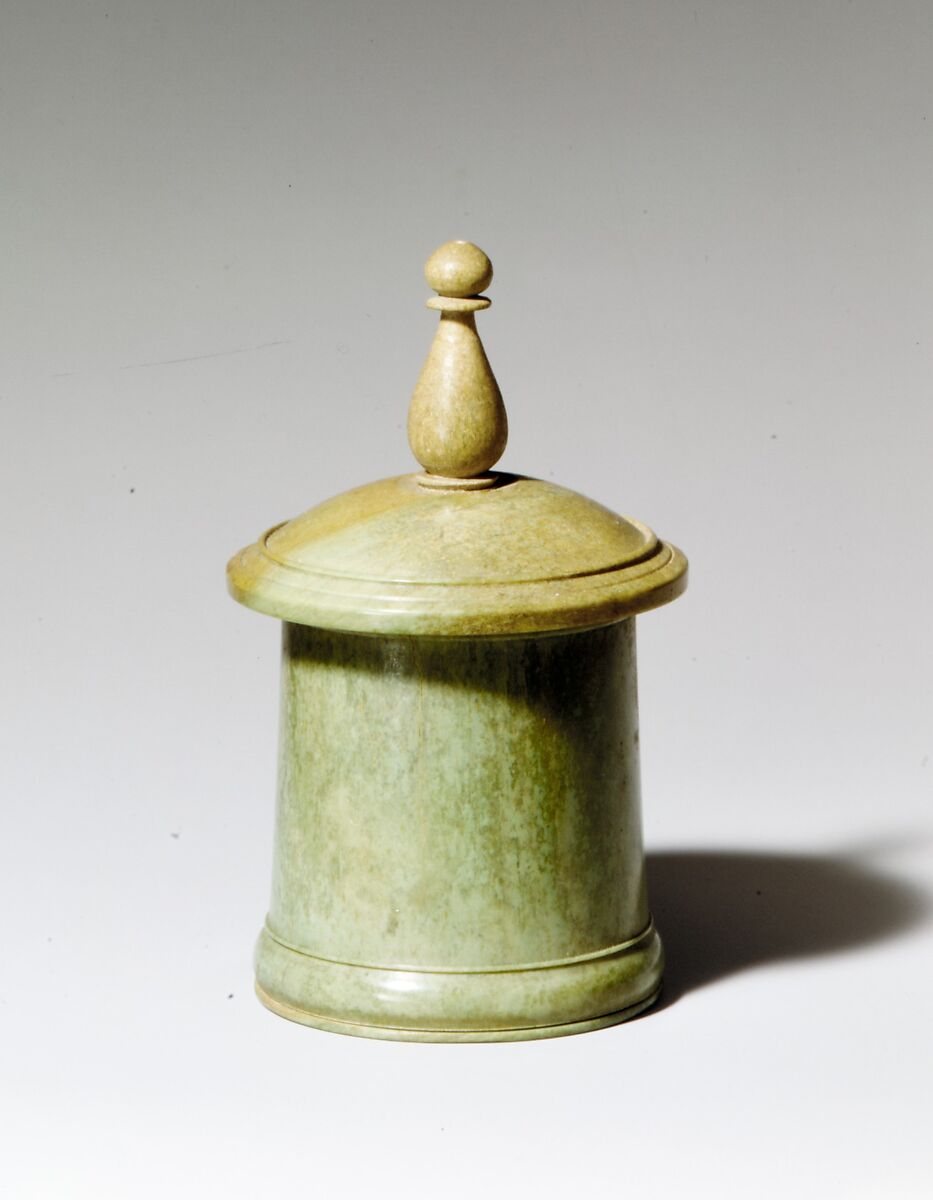 Bone pyxis with lid, Bone, Roman