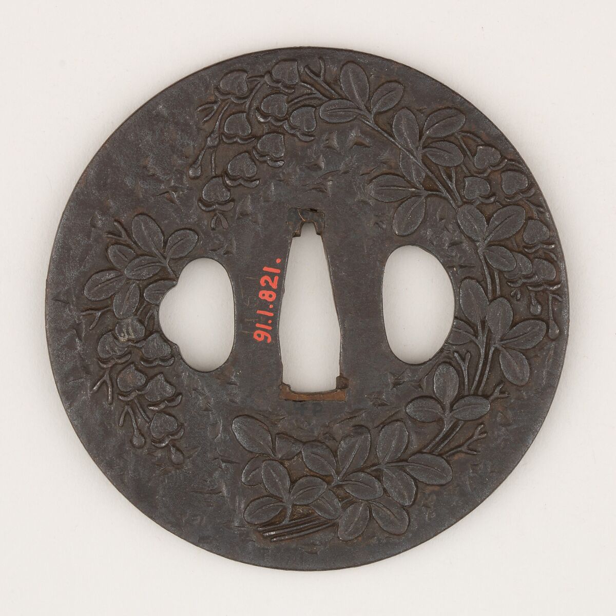Sword Guard (Tsuba), Iron, copper, Japanese