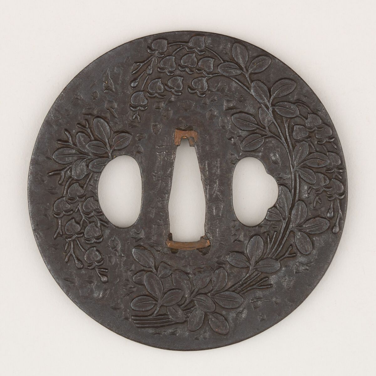 Sword Guard (Tsuba), Iron, copper, Japanese 