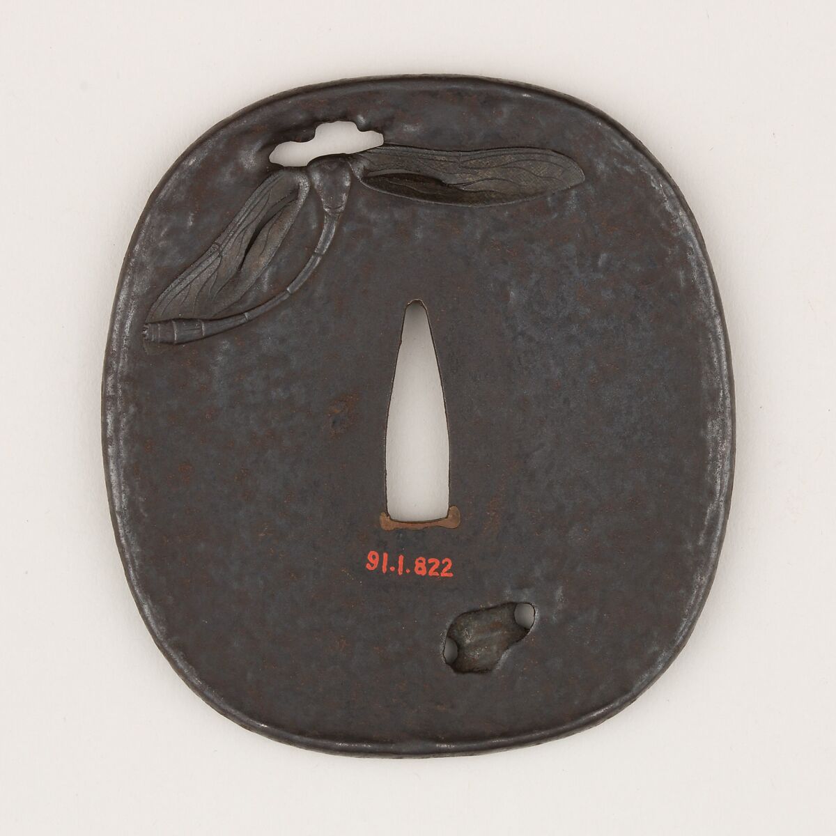 Sword Guard (Tsuba), Iron, wood, copper, Japanese