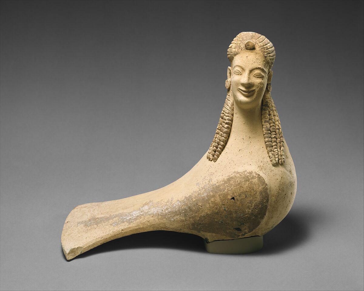 Terracotta statuette of a siren, Terracotta, Greek