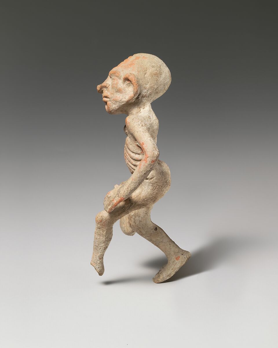 Terracotta statuette of a mime with a shield, Terracotta, Greek