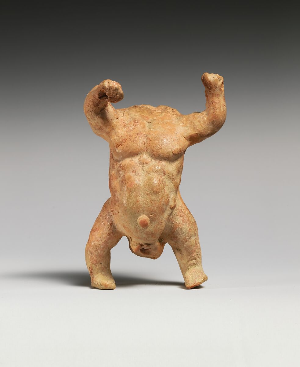 Terracotta Statuette of a Male Dwarf, Terracotta, Greek 