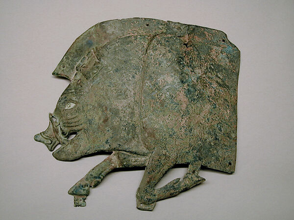 Bronze plaque in the shape of a boar