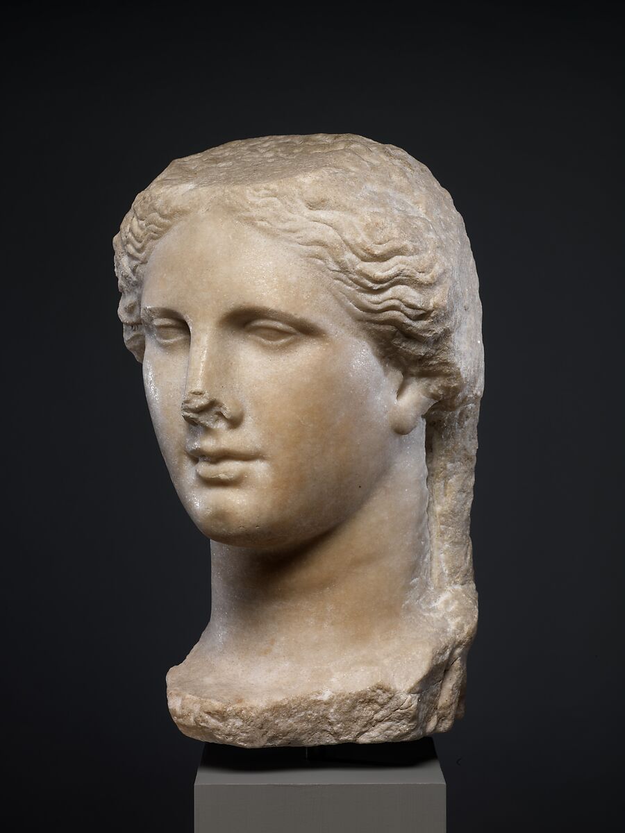 Marble head of a Ptolemaic queen, Marble, Greek 