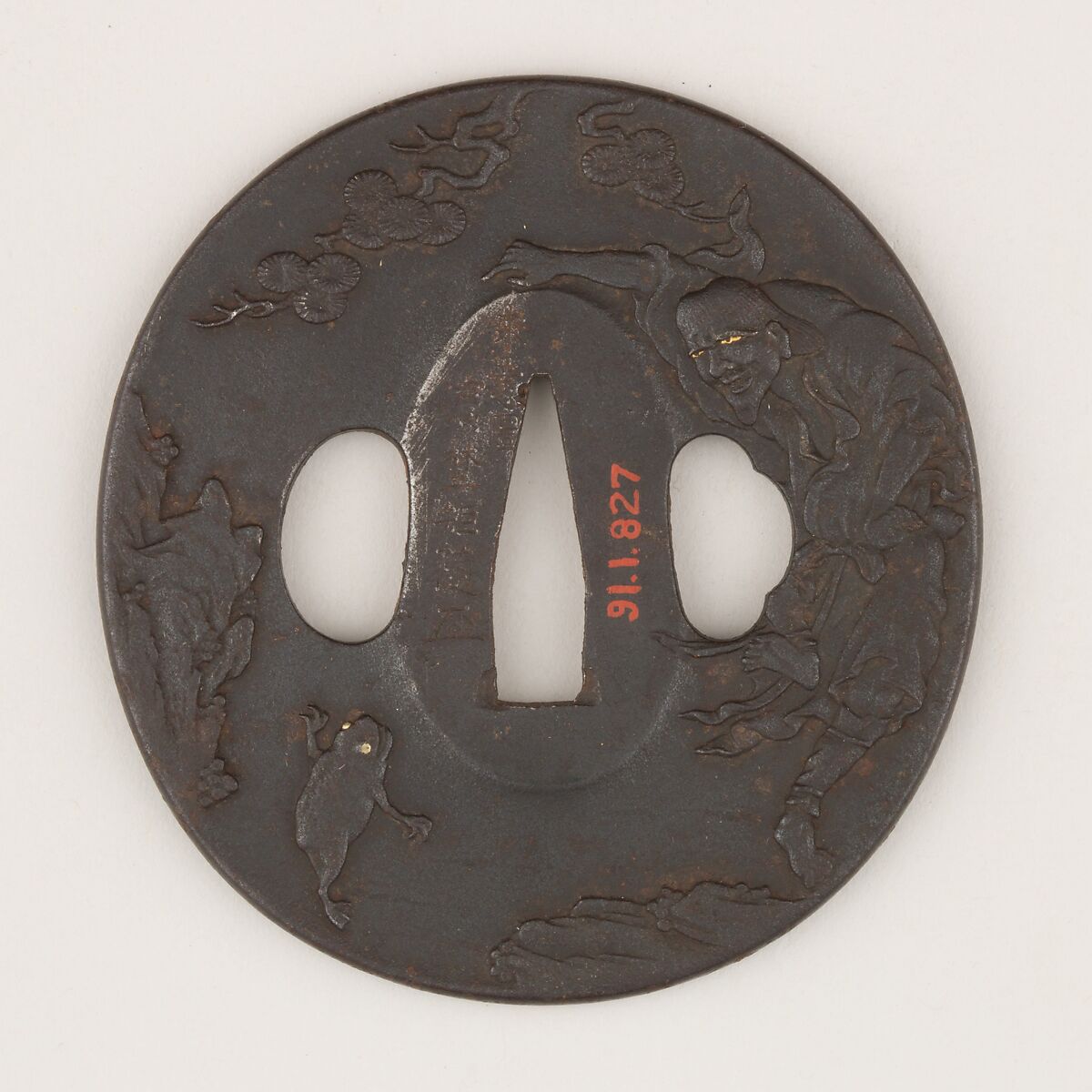 Sword Guard (Tsuba), Iron, copper, Japanese 