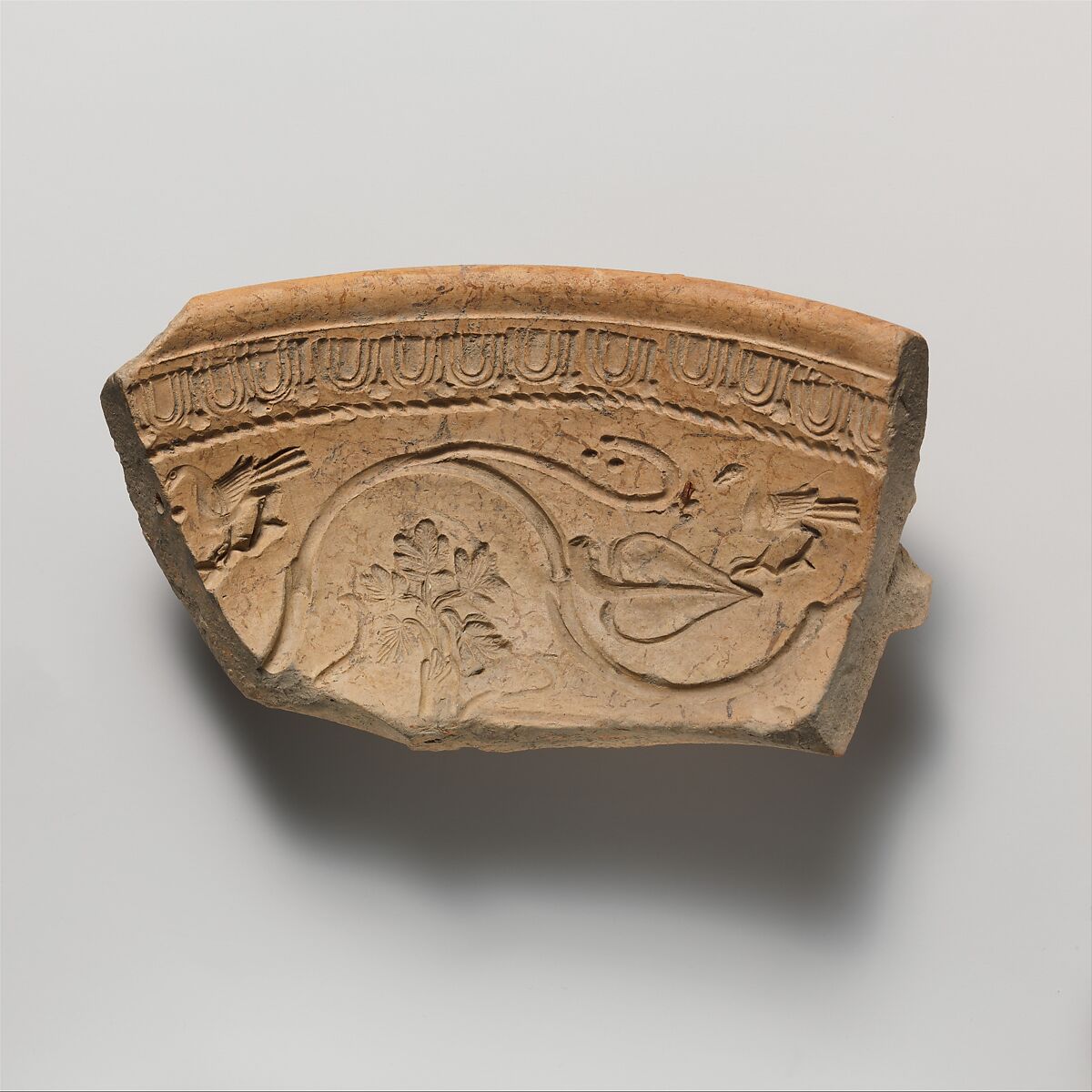 Terracotta mold fragment, Terracotta, Roman 