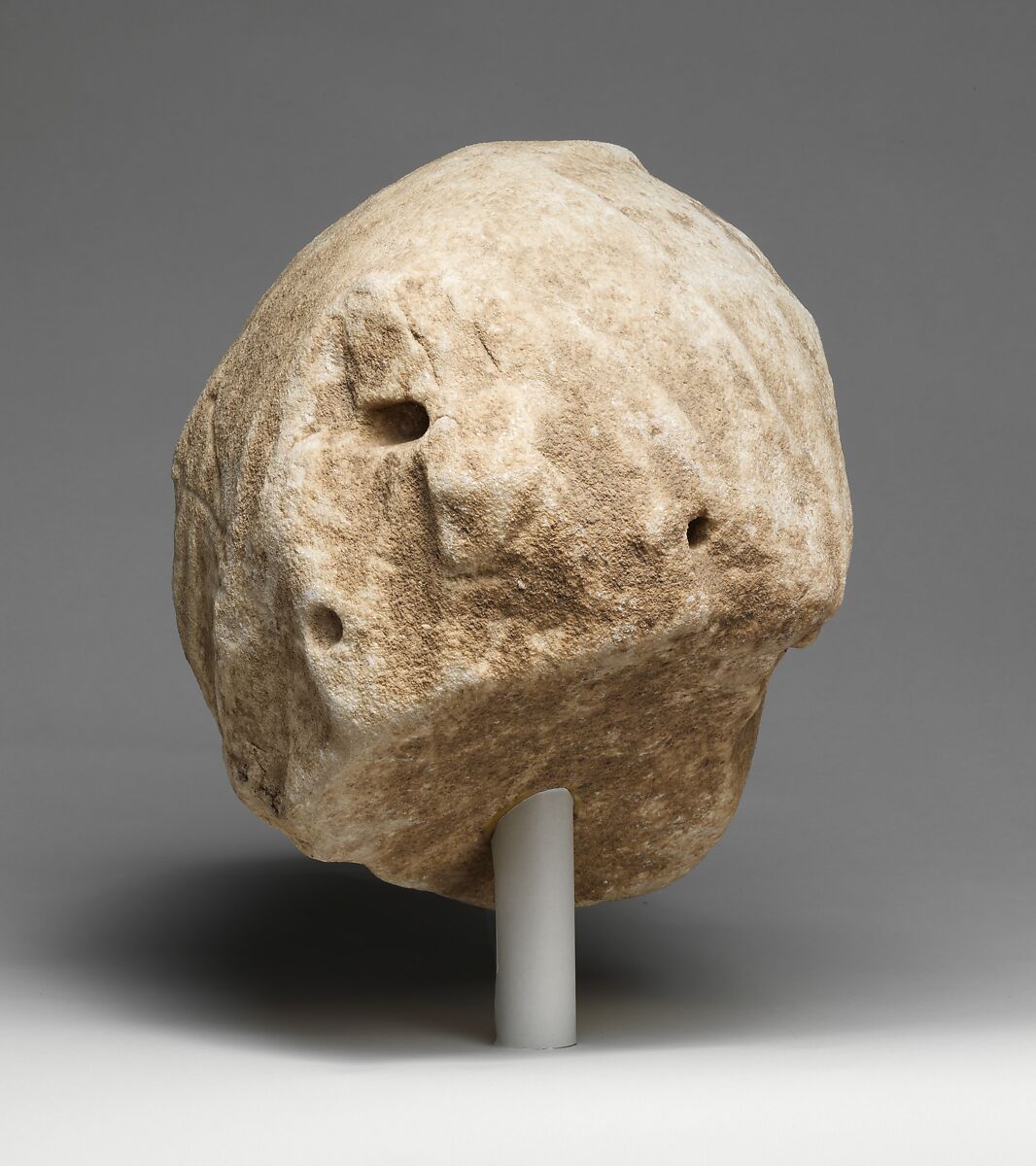 Marble head of a veiled goddess, Marble, Greek