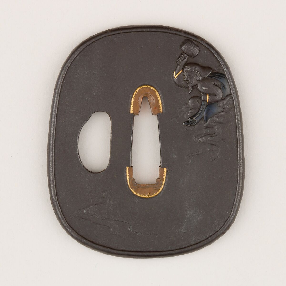 Sword Guard (Tsuba), Iron, copper, Japanese 