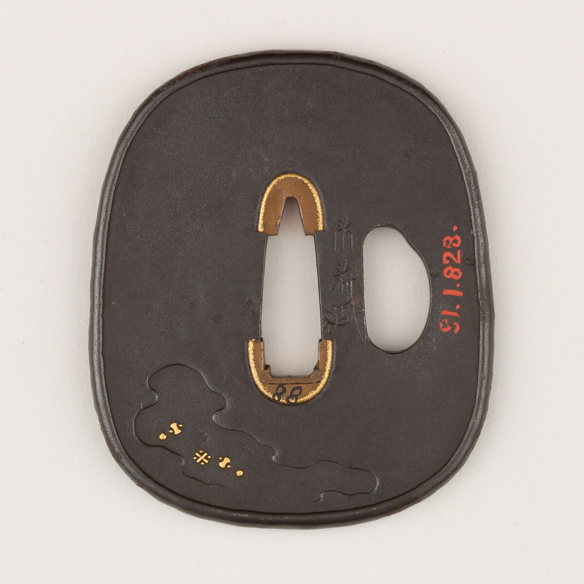 Sword Guard (Tsuba), Iron, copper, Japanese