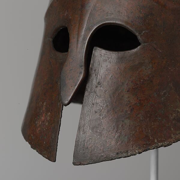Bronze helmet of South Italian-Corinthian type, bronze, Greek