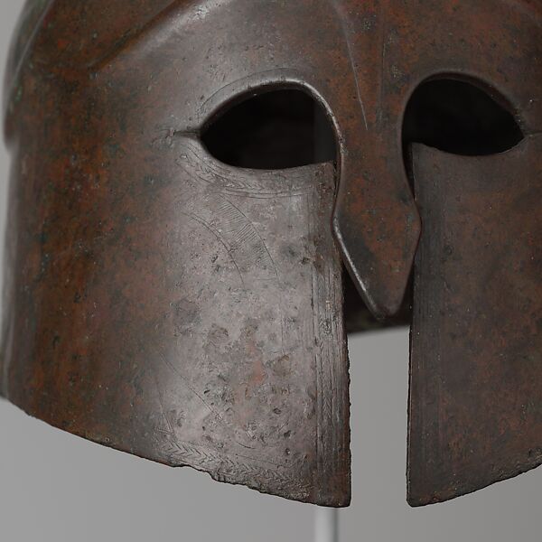Bronze helmet of South Italian-Corinthian type, bronze, Greek