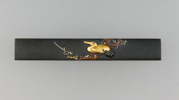 Knife Handle (Kozuka), Copper-gold alloy (shakudō), copper, silver, gold, Japanese 