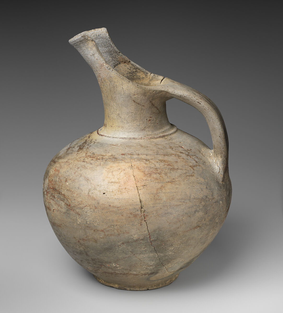 Terracotta spouted jug, Terracotta, Cycladic or Cretan 