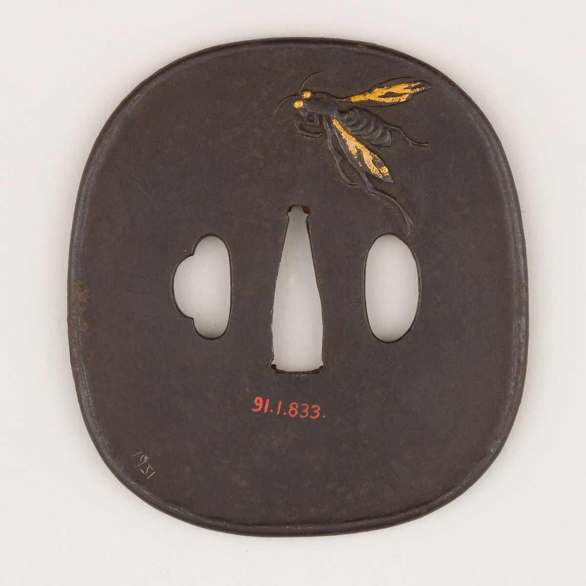 Sword Guard (Tsuba), Iron, copper, Japanese