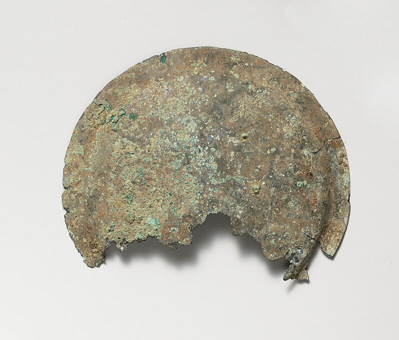 Miniature bronze shield, Bronze, Etruscan, Vulci 