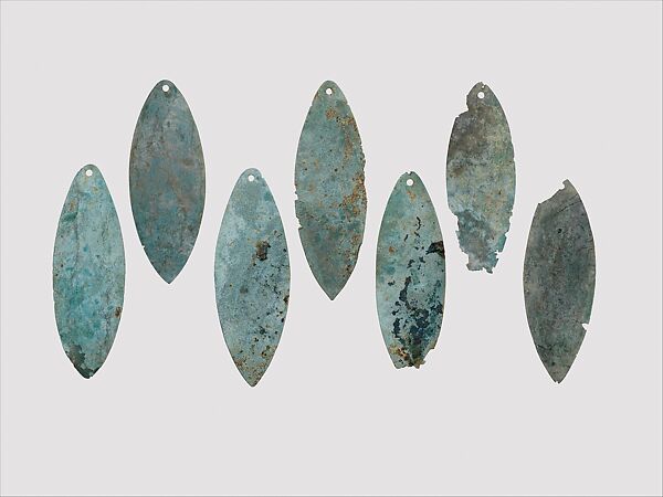 Bronze elliptical leaf, perhaps a waist ornament