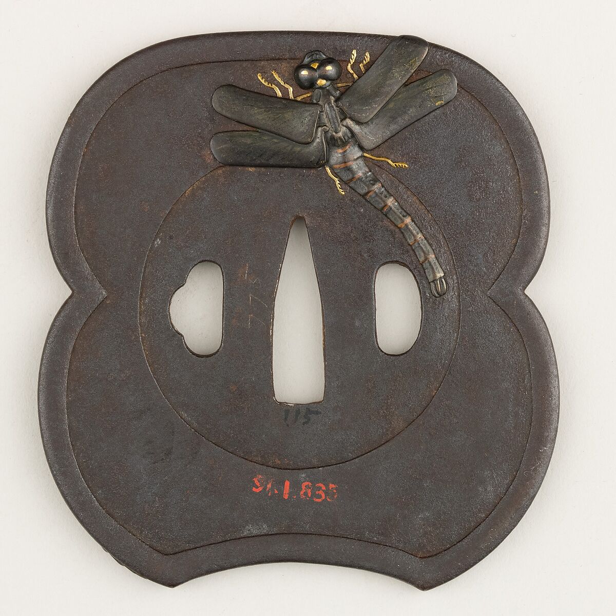 Sword Guard (Tsuba), Iron, gold, shakudō, copper, Japanese