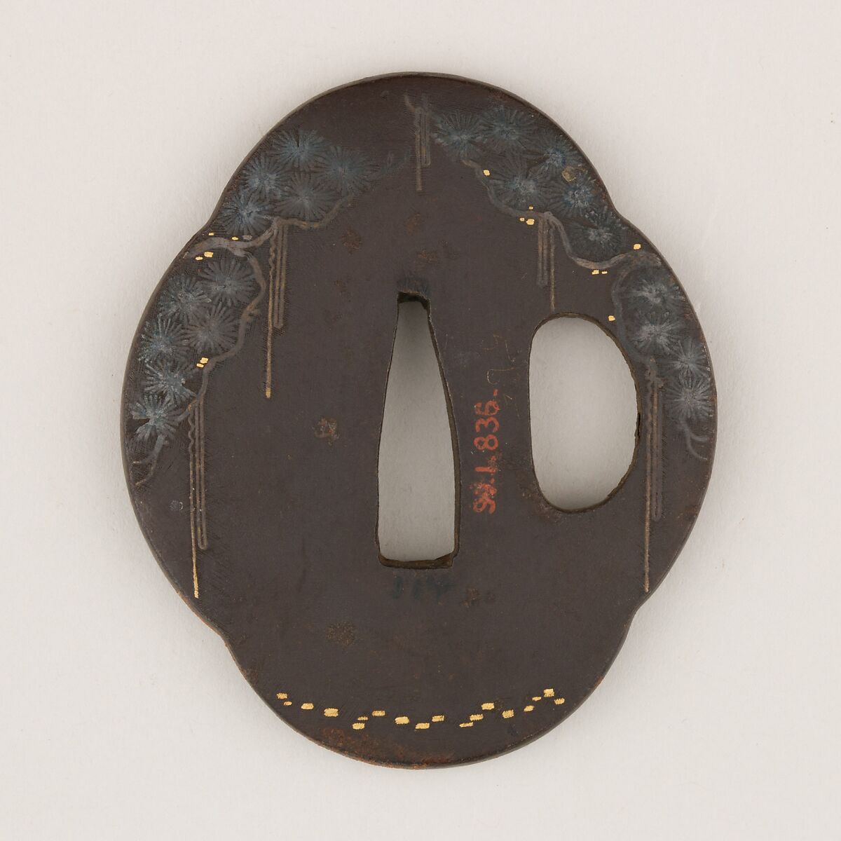 Sword Guard (Tsuba), Iron, gold, silver, copper, Japanese