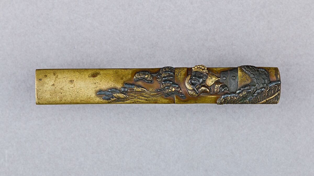 Knife Handle (Kozuka), Copper alloy (sentoku), copper, copper-gold alloy (shakudō), gold, Japanese 