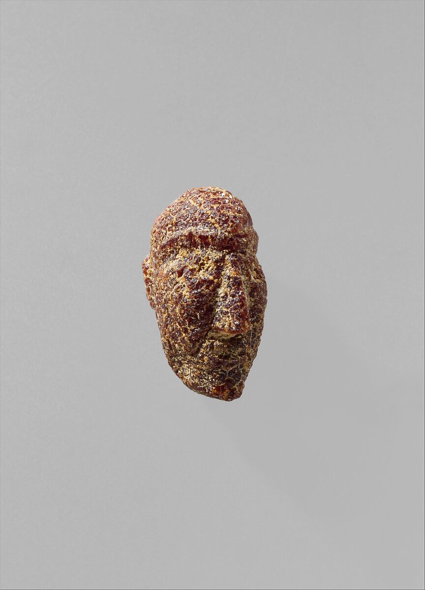 Pendant: male head, Amber, Etruscan 