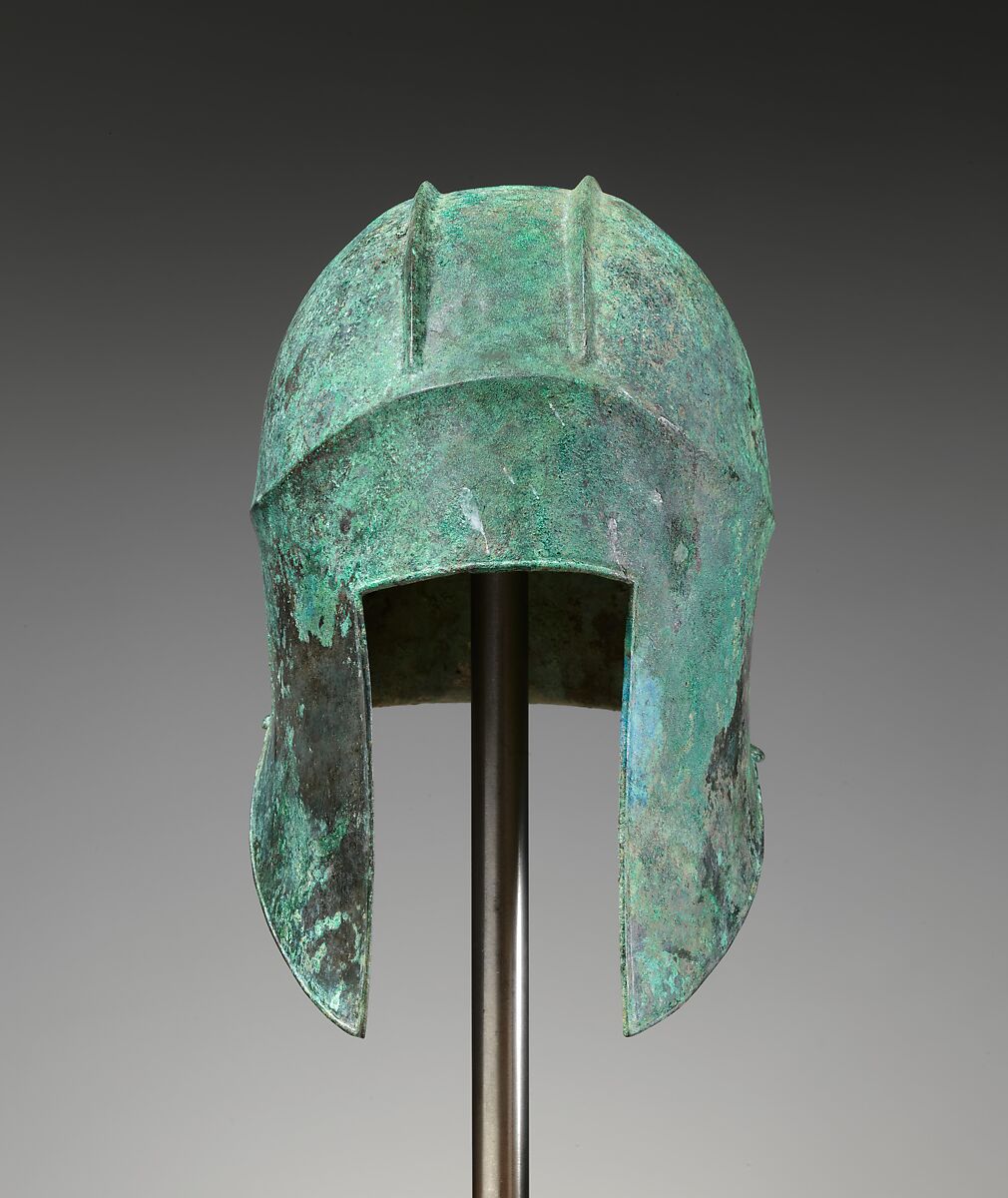 Bronze helmet of Illyrian type, Bronze, Greek 