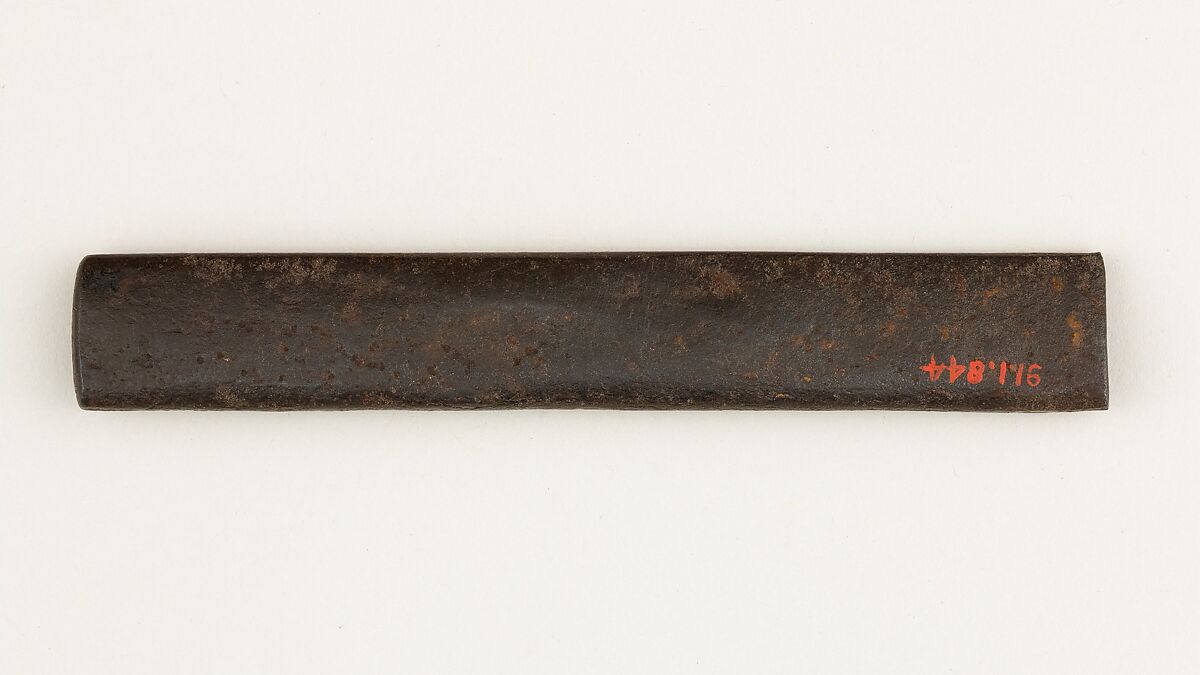 Knife Handle (Kozuka), Iron, gold, copper-gold alloy (shakudō), copper, Japanese