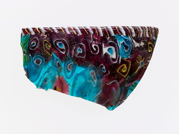 Mosaic glass bowl fragment
