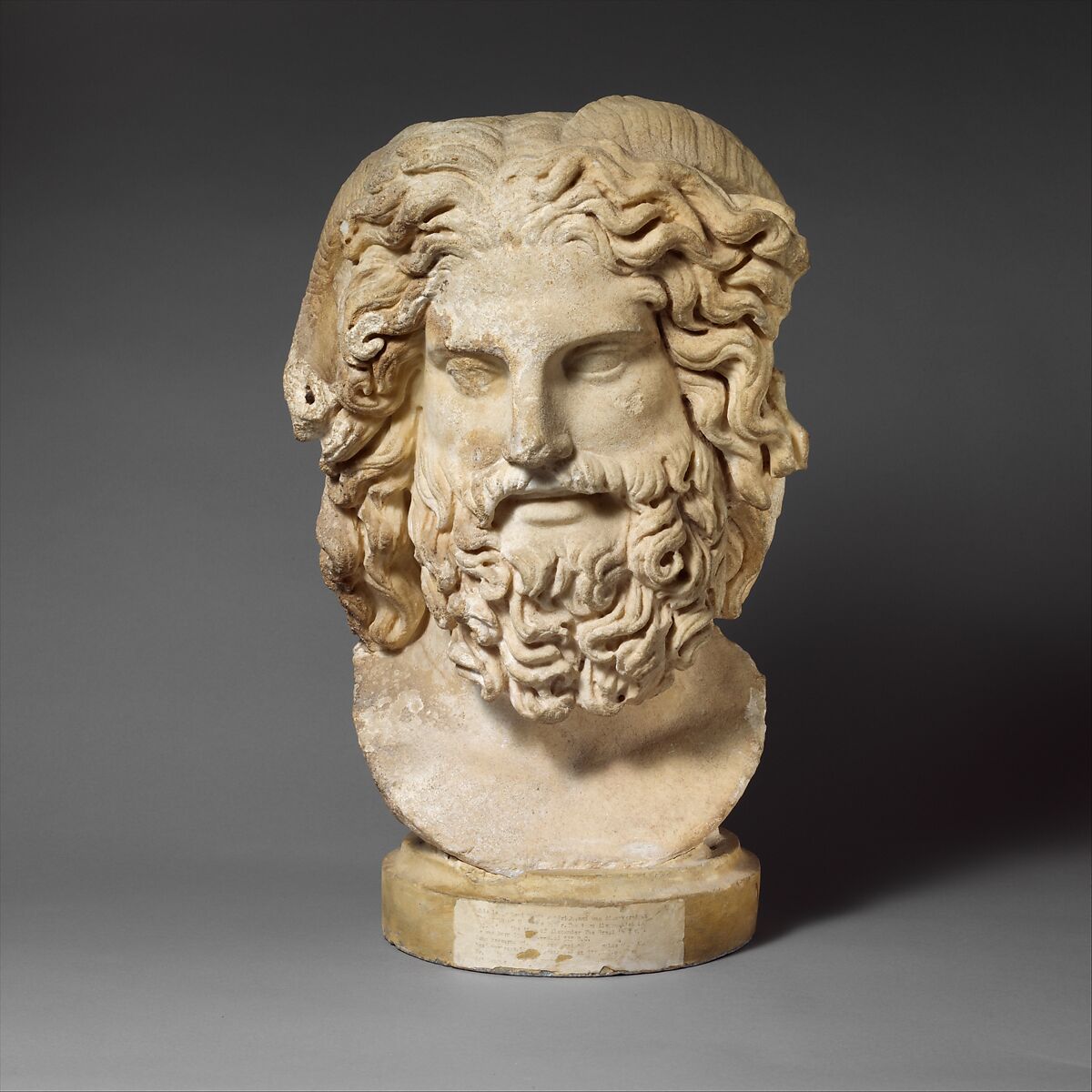 Marble head of Zeus Ammon, Marble, Roman
