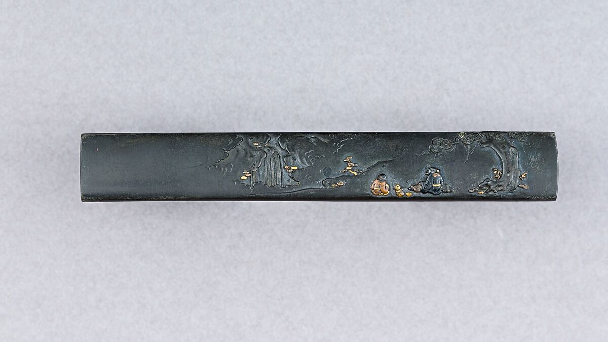 Knife Handle (Kozuka), Silver, copper-gold alloy (shakudō), copper-silver alloy (shibuichi), gold, copper, Japanese 