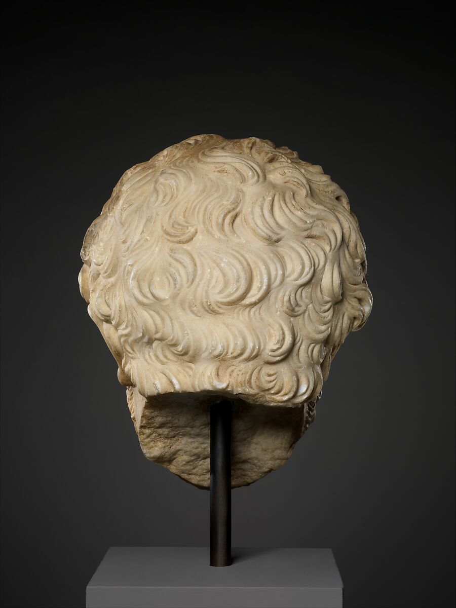 Marble head of Demosthenes, Marble, Roman