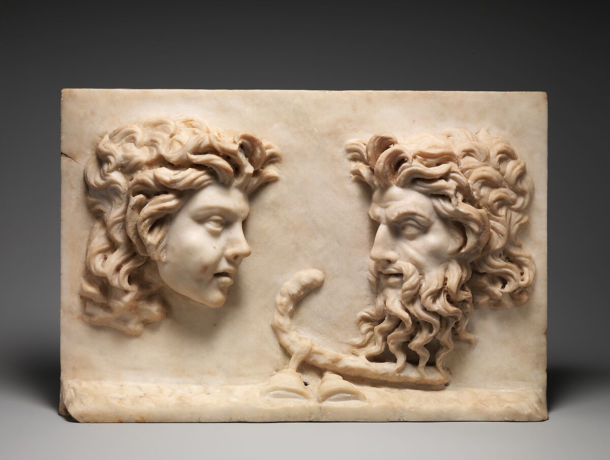 Marble two-sided relief, Marble, Roman 