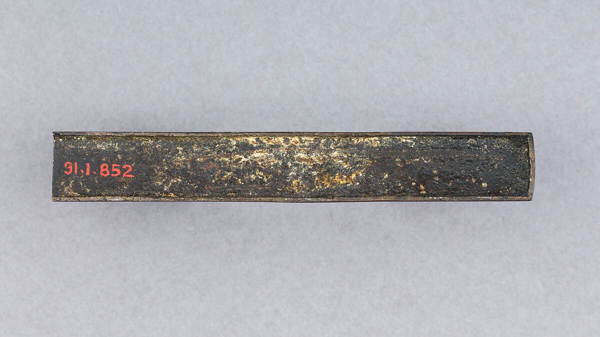 Knife Handle (Kozuka), Iron, copper-gold alloy (shakudō), gold, Japanese