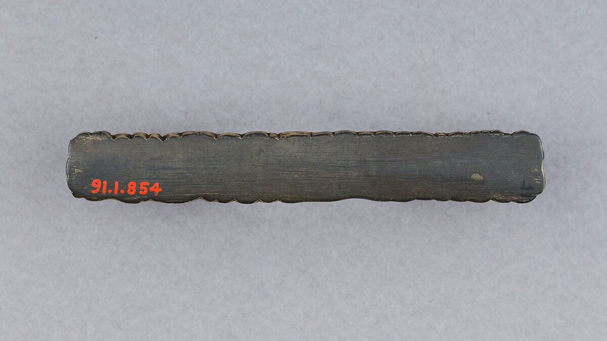 Knife Handle (<i>Kozuka</i>) With Lotus Motif (蓮図小柄), Copper, copper-silver alloy (<i>shibuichi</i>), gold, Japanese