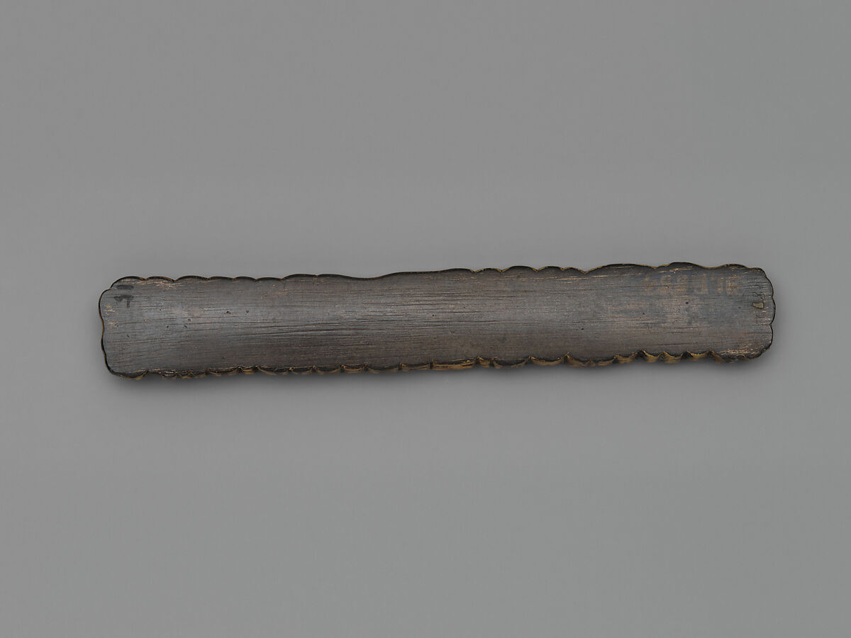 Knife Handle (<i>Kozuka</i>) With Lotus Motif (蓮図小柄), Copper, copper-silver alloy (<i>shibuichi</i>), gold, Japanese