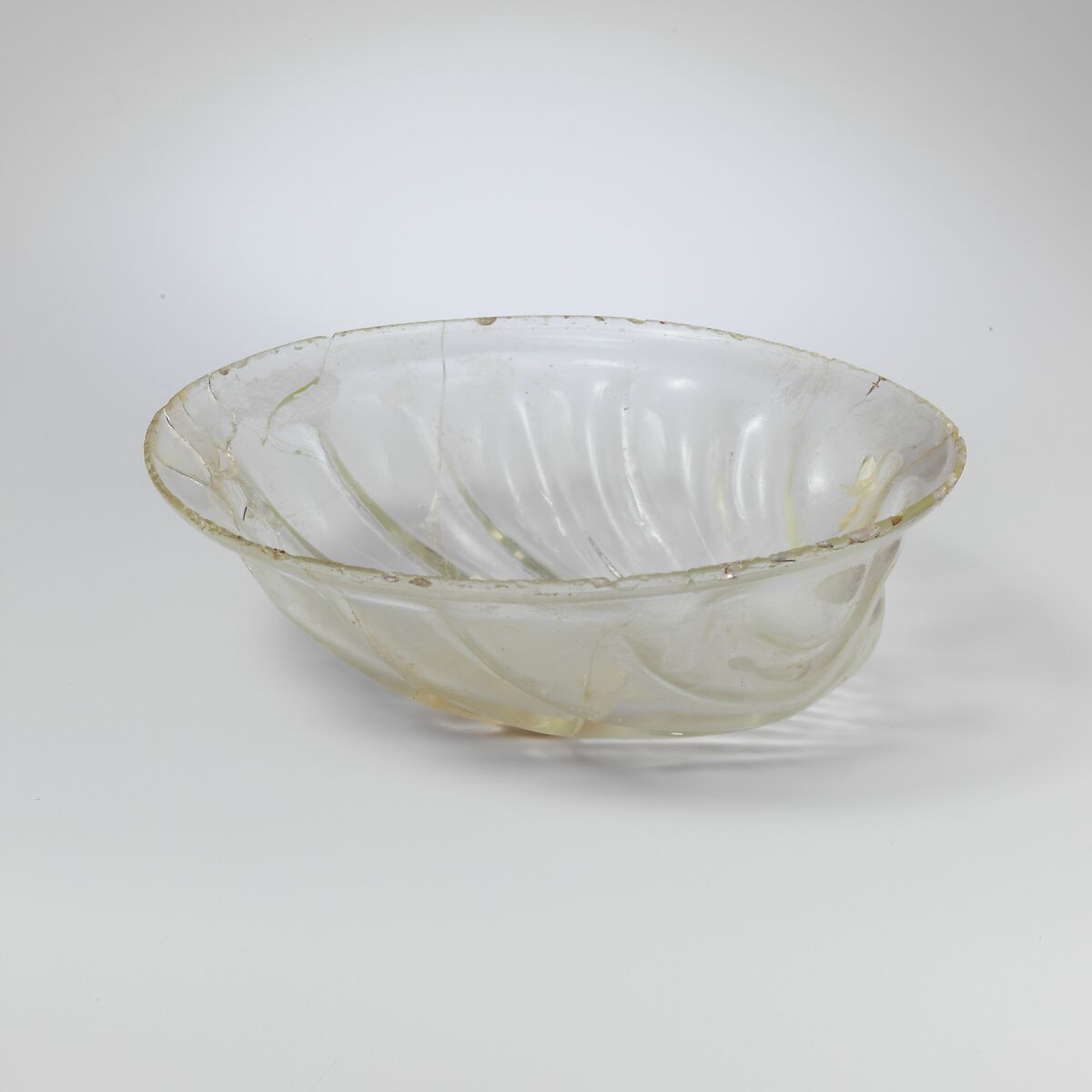 Glass bowl in the form of a shell, Glass, Roman 