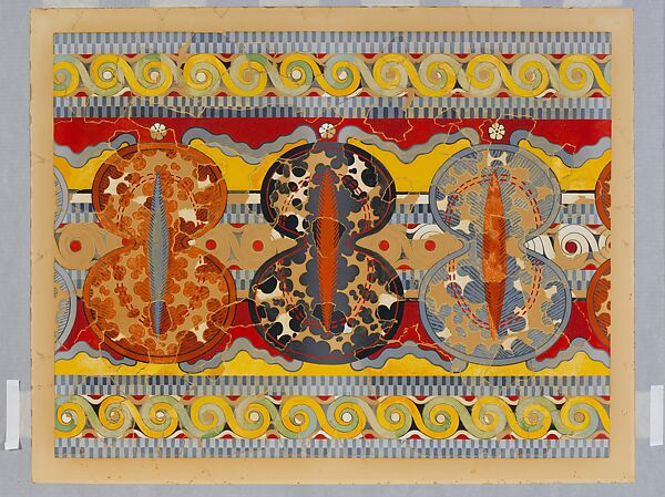 Emile Gilliéron | Reproduction of the "Shield frieze" fresco | Mycenaean |  Late Helladic IIIA-B | The Metropolitan Museum of Art