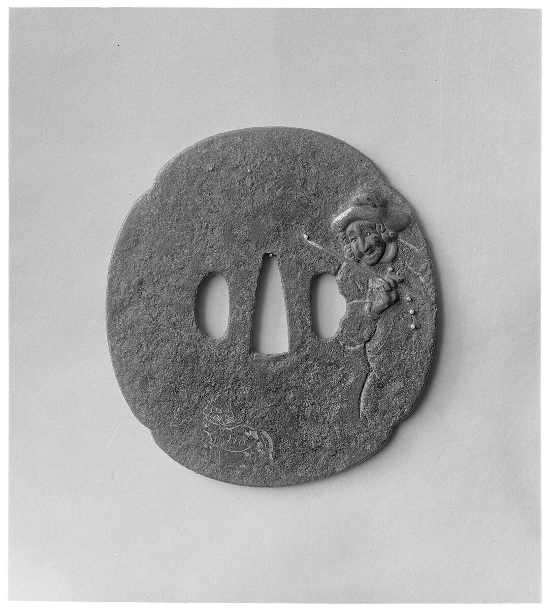 Sword Guard (Tsuba), Iron, silver, copper, gold, copper-gold alloy (shakudō), Japanese