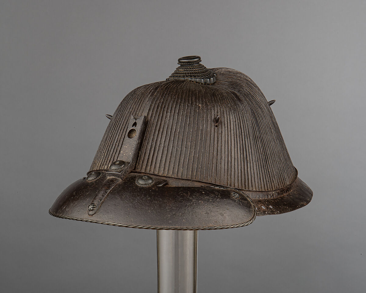 Helmet (Hachi), Iron, shakudō, lacquer, Japanese