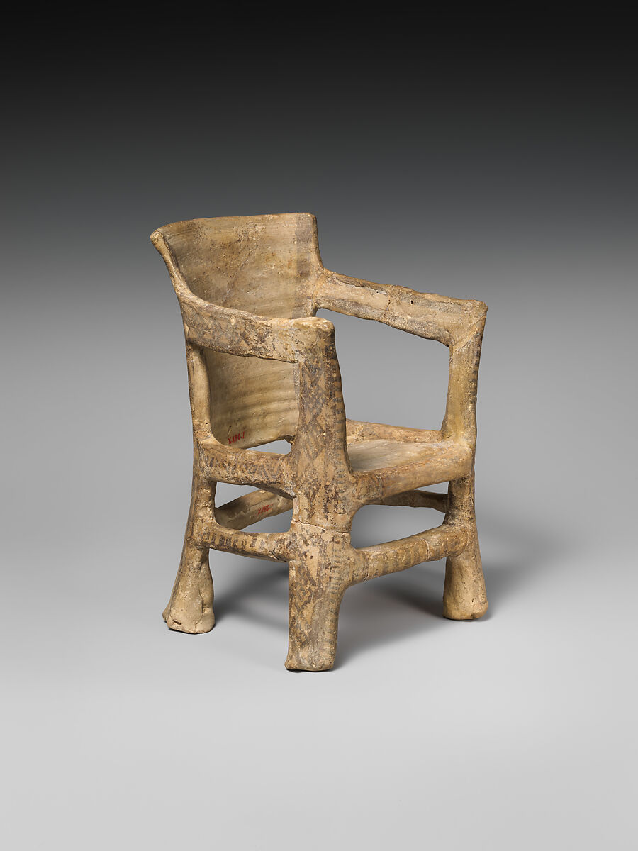 Throne and figure, Terracotta