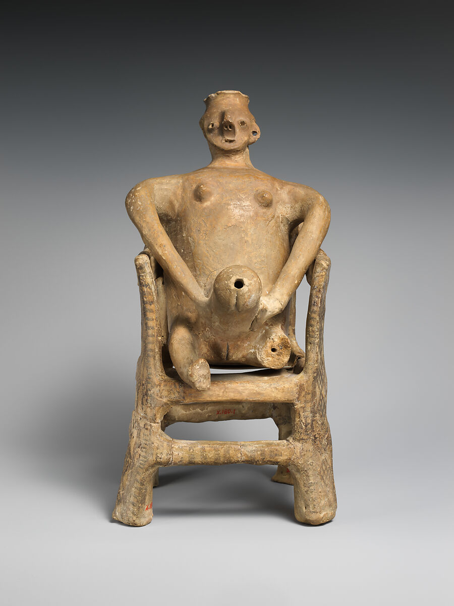 Throne and figure, Terracotta