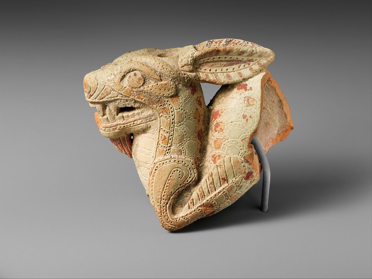 Terracotta vase in the form of a ketos (sea monster), Terracotta, Greek, Cretan or South Italian