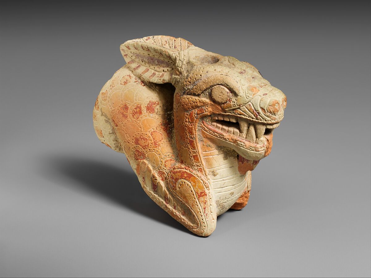 Terracotta vase in the form of a ketos (sea monster), Terracotta, Greek, Cretan or South Italian