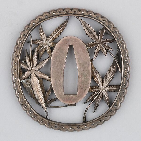 Sword Guard (Tsuba), Silver, copper, Japanese