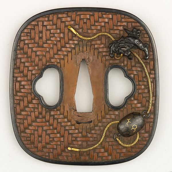 Sword Guard (Tsuba), Copper, gold, copper-silver alloy (shibuichi), copper-gold alloy (shakudō), Japanese 