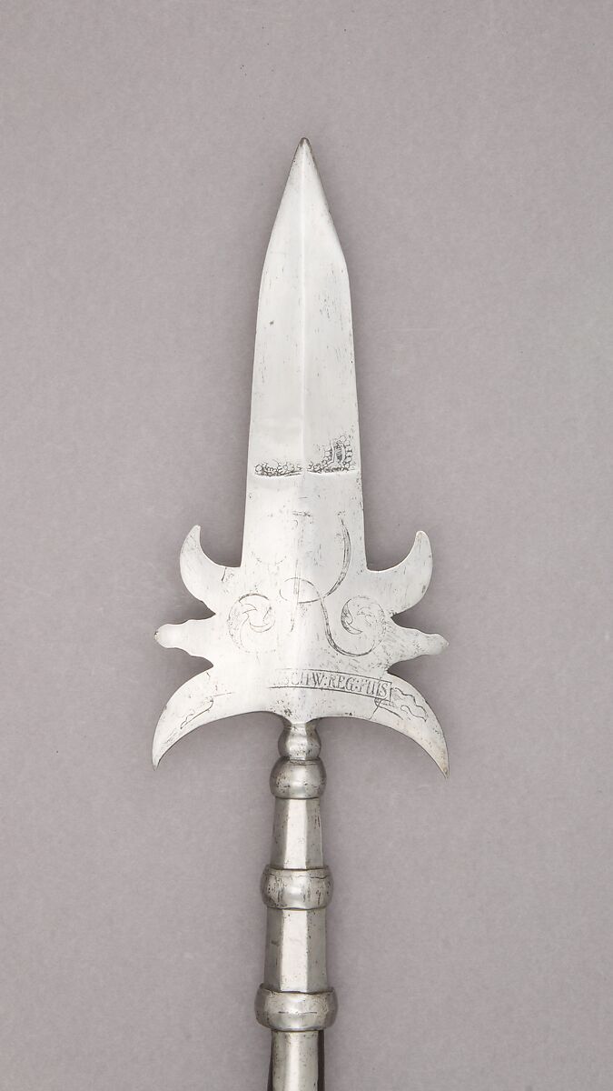 Spontoon, Steel, wood (pine), German