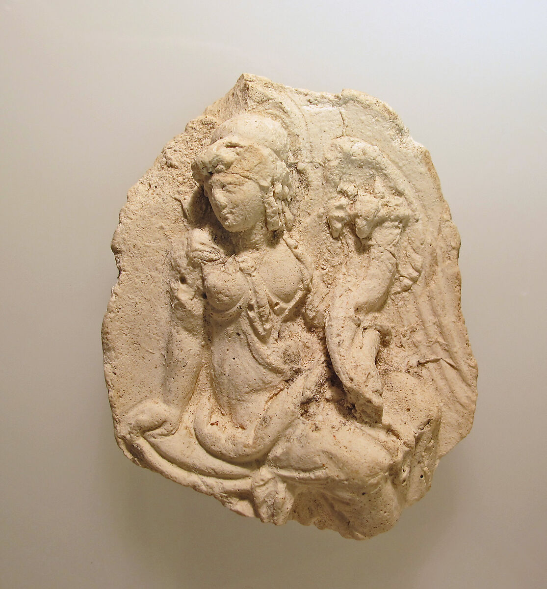 Plaster cast of a metal emblema of Isis-Tyche, Plaster, Egyptian 