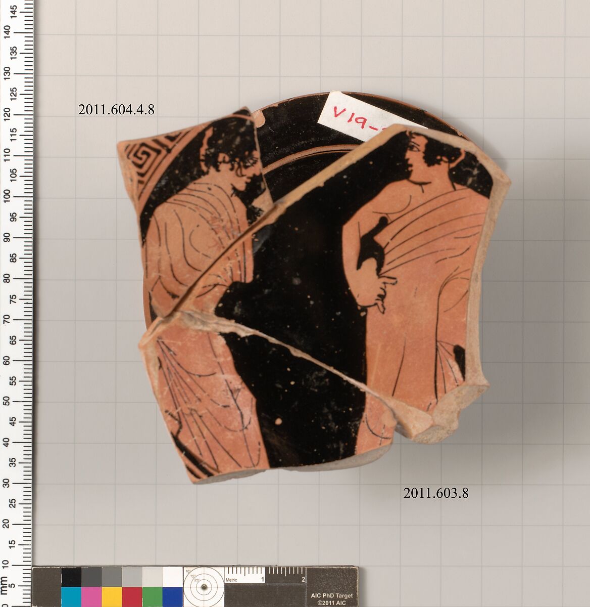 Fragment of a terracotta kylix, Attributed to the Aberdeen Painter, Terracotta, Greek, Attic