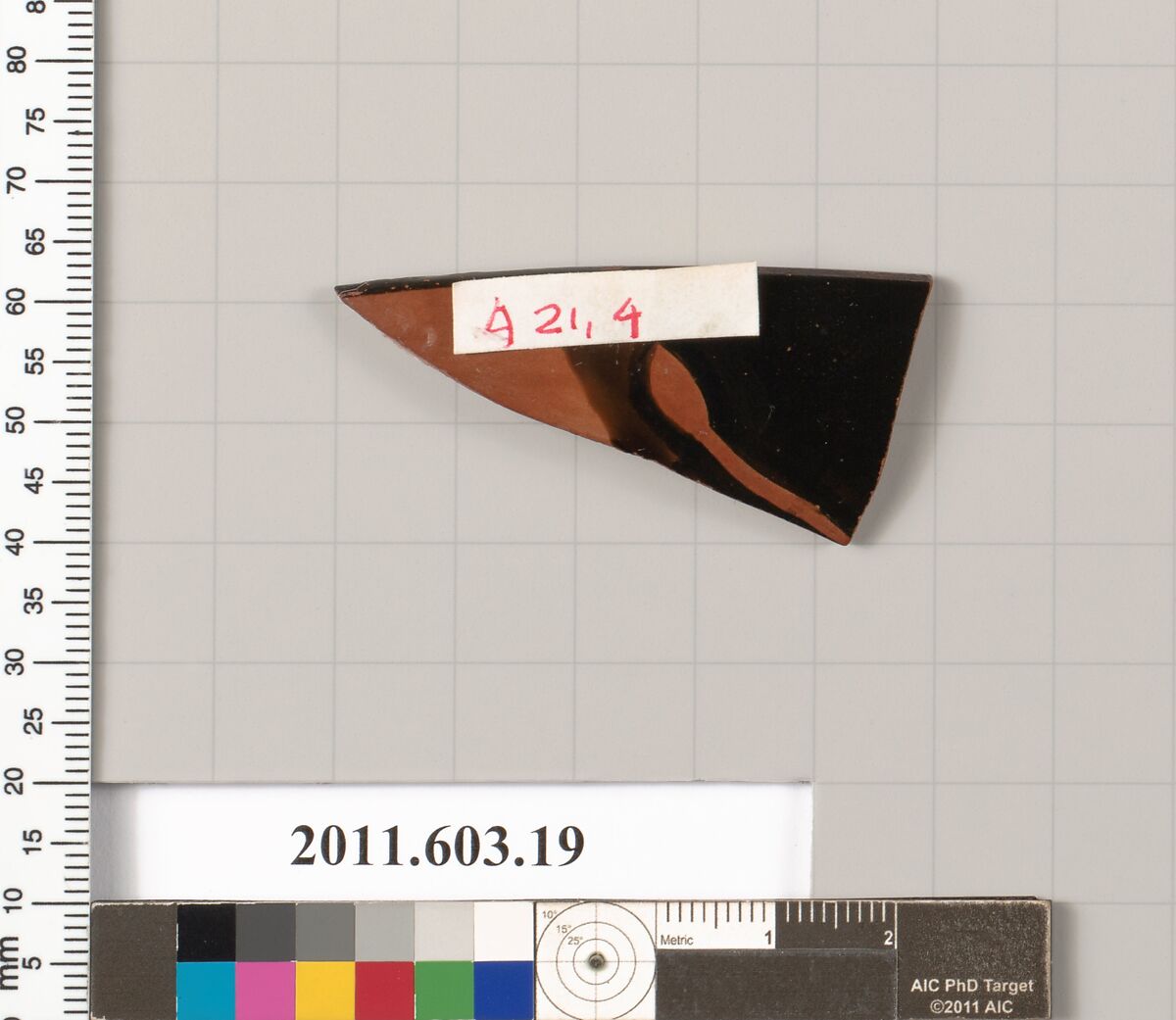 Rim fragment of a terracotta kylix, Terracotta, Greek, Attic 